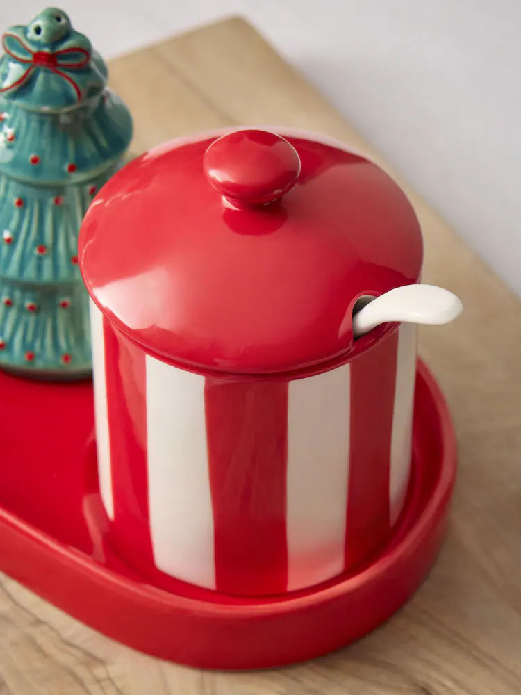 Next Uk Red Santa Centrepiece with Salt and Pepper Shakers AW2-341