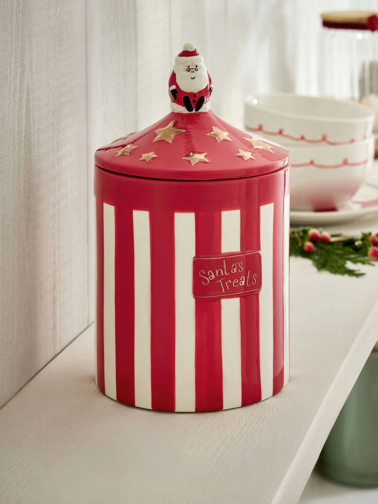 Next Uk Red Santa Treat Jar AW2-240