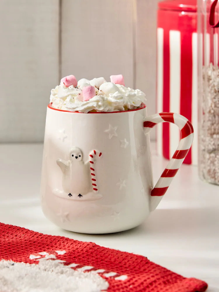 Next Uk Natural Christmas Penguin Mug