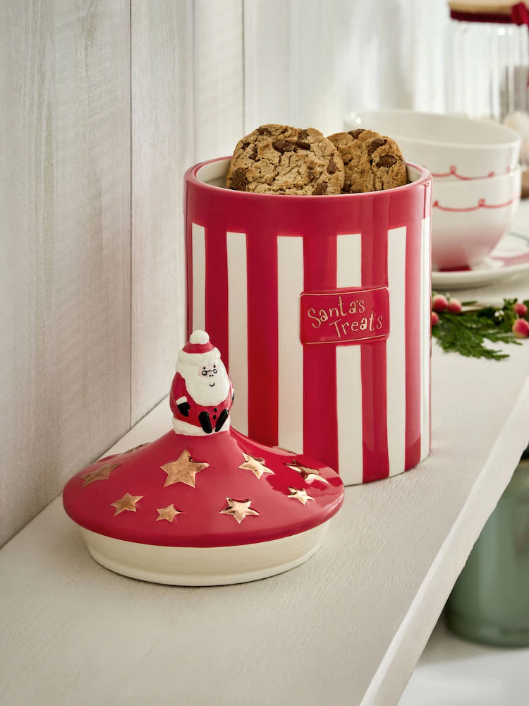 Next Uk Red Santa Treat Jar AW2-240