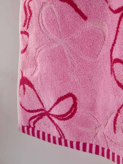 Next Uk Pink Bow 100% Cotton Towel AU0-012