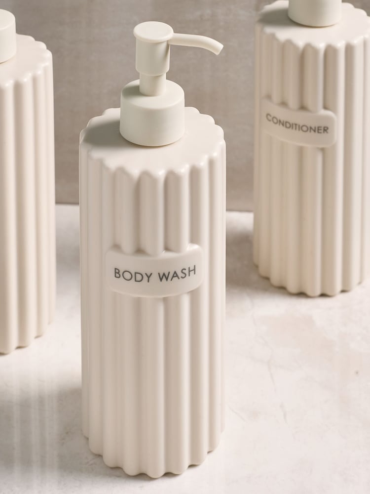 Next Uk Natural Rib Reusable Dispenser Bottles Pack of 3 N41-116