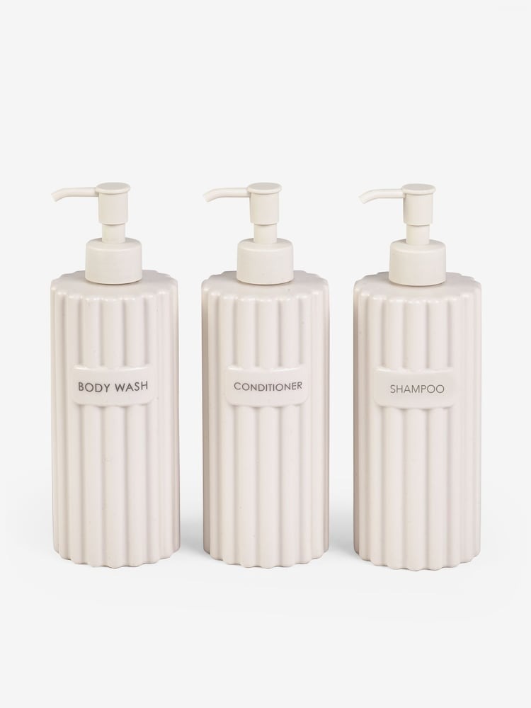 Next Uk Natural Rib Reusable Dispenser Bottles Pack of 3 N41-116