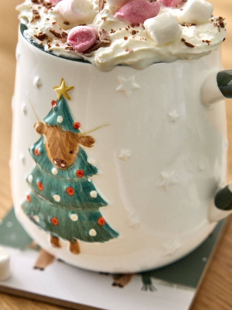 Next Uk Natural Christmas Hamish Mug AW2-549
