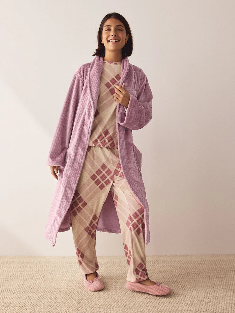 Next Uk Pink Waffle Cosy Robe