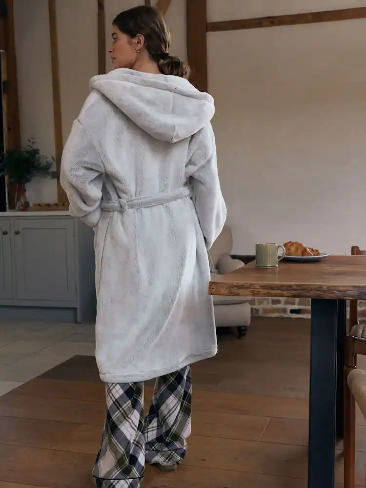 Next Uk Grey Snow Dressing Gown