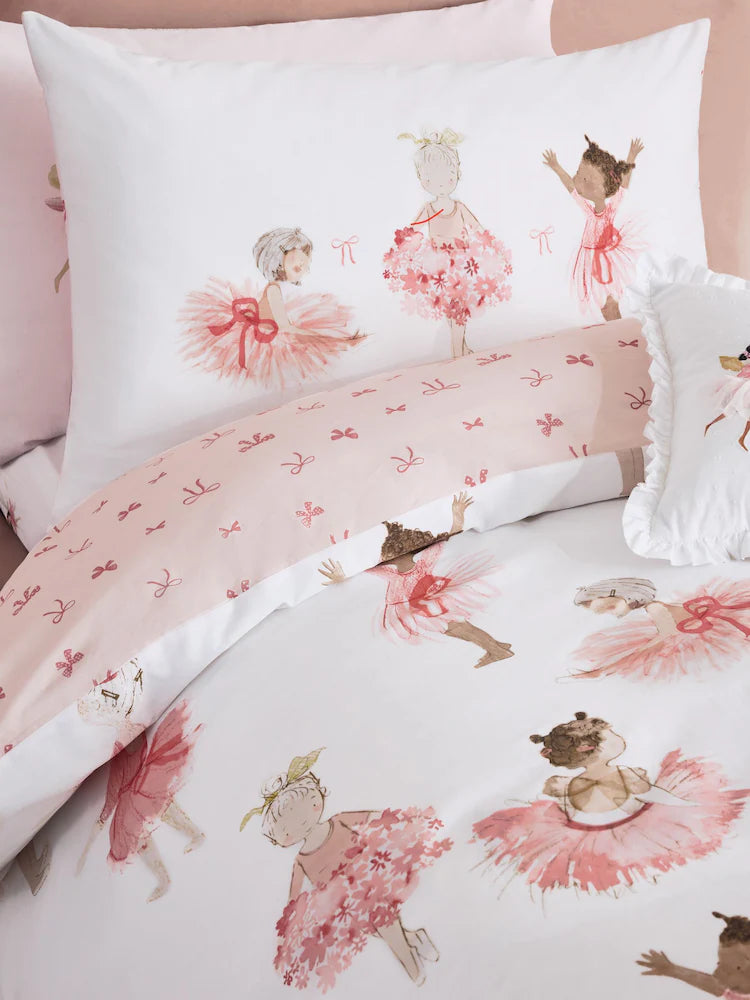 Preorder 2 Pack Pink Ballerina Duvet Cover and Pillowcase Set