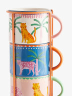 Preorder Next Uk Tropical Leopard Stacking Mugs Set of 4