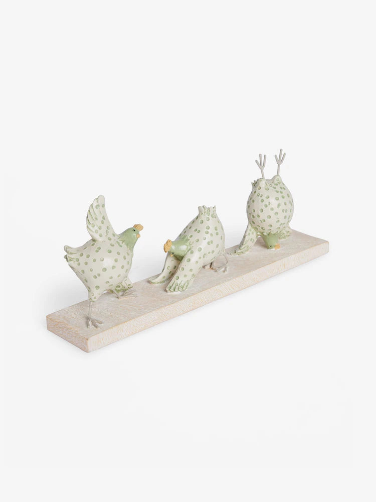 Next Uk Sage Green Yoga Chicken Ornament