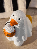 White Halloween Ghost Duck Ornament