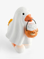 White Halloween Ghost Duck Ornament