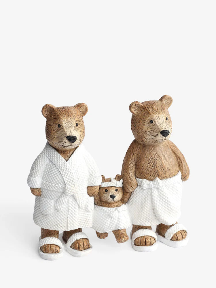 Next Uk Natural Bertie Bear Family Bathroom Ornament