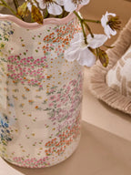 Next Uk Pastel Patchwork Spring Floral Ceramic Vase