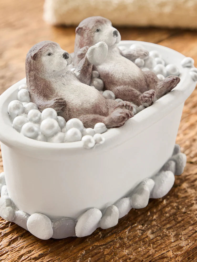 Next Uk Grey Otters Bathroom Ornament (h=8)