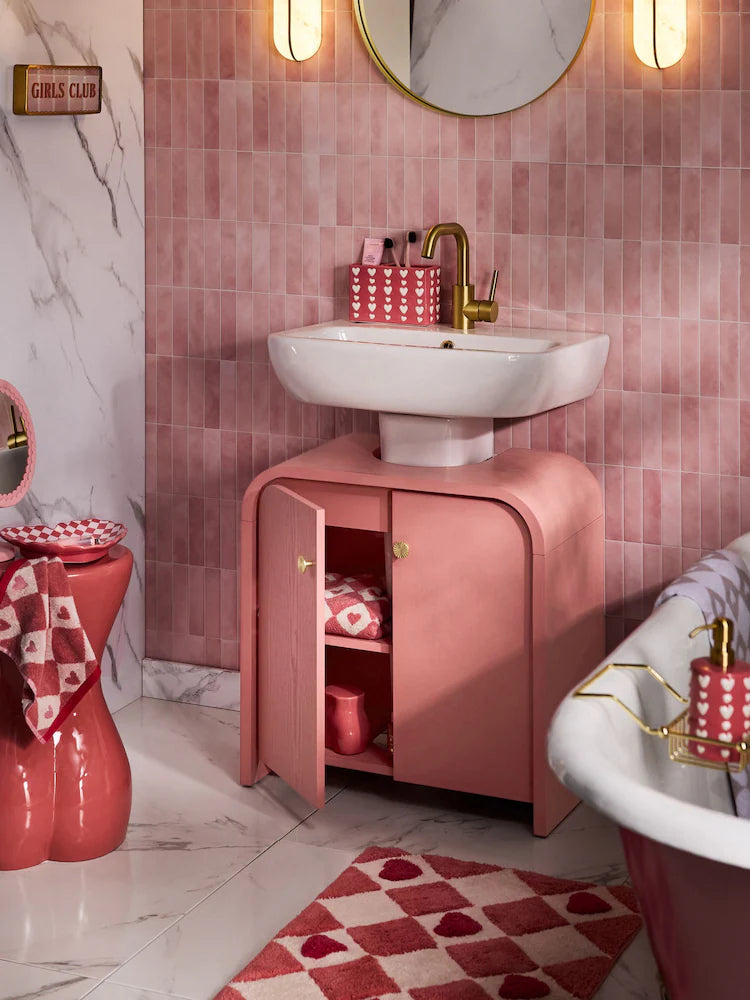 Next Uk Pink Chequerboard Heart Storage Tray