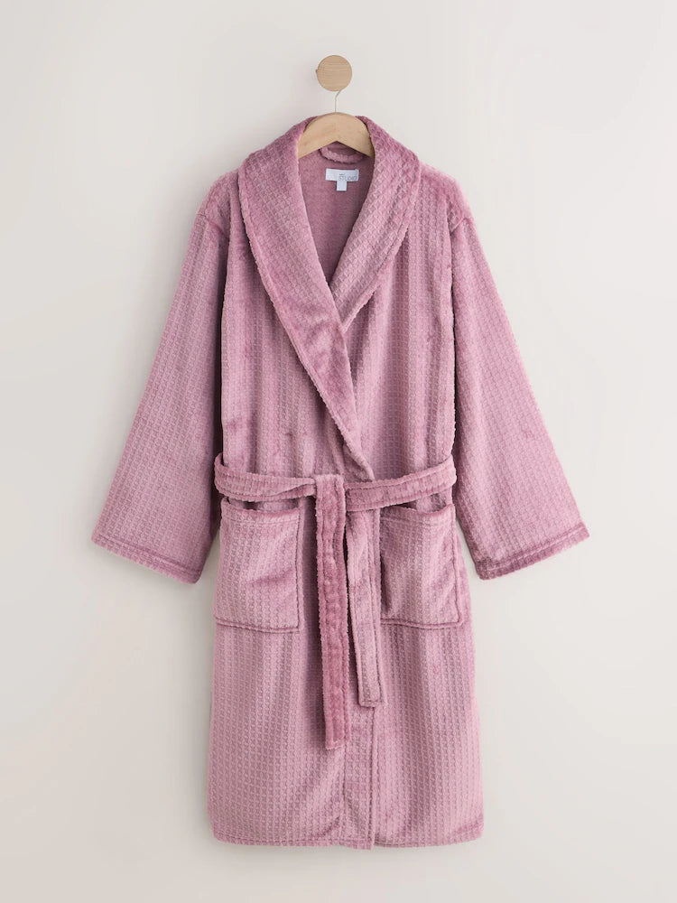 Next Uk Pink Waffle Cosy Robe