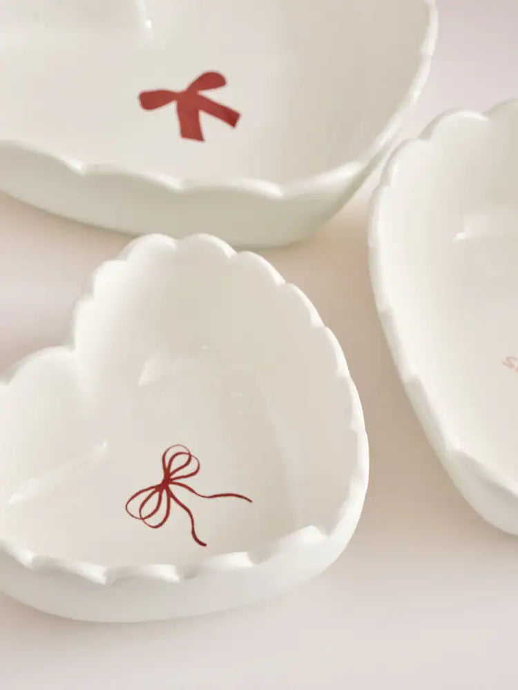 Next Uk Set of 3 White Heart Shaped Stacking Nibble Bowls