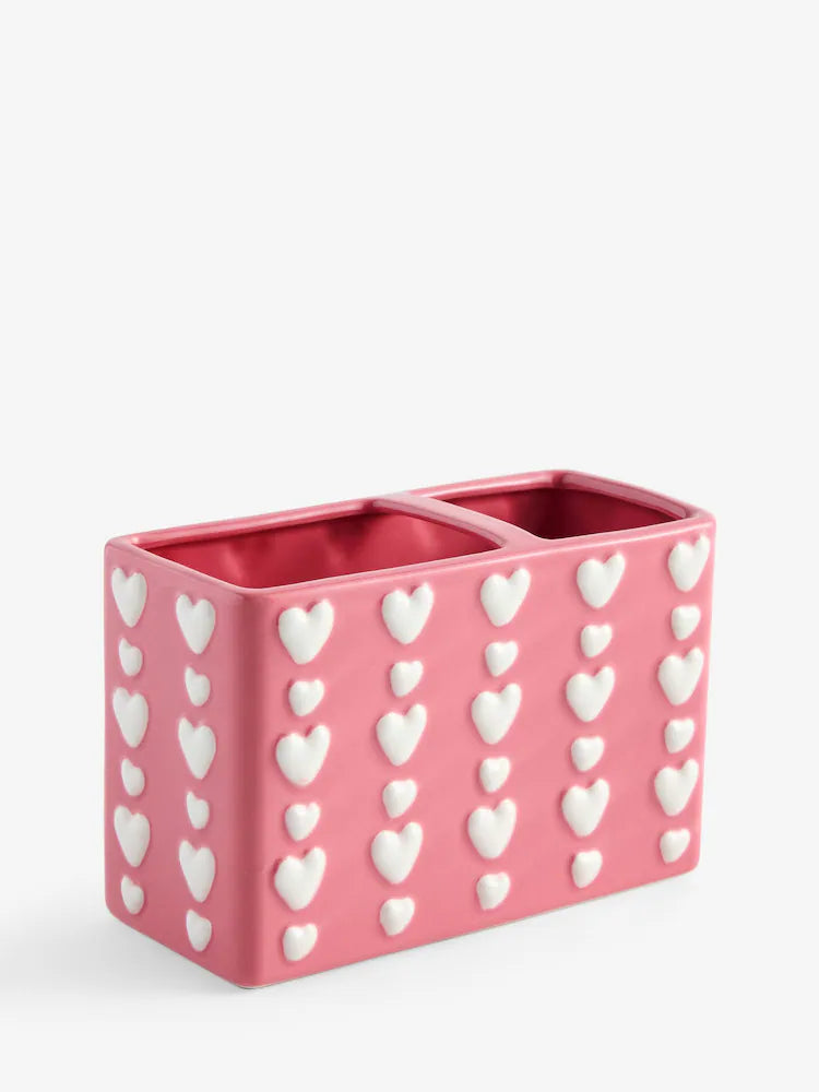 Next Uk Pink Heart Toothbrush Tidy