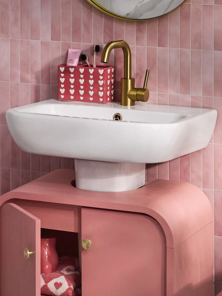 Next Uk Pink Chequerboard Heart Storage Tray