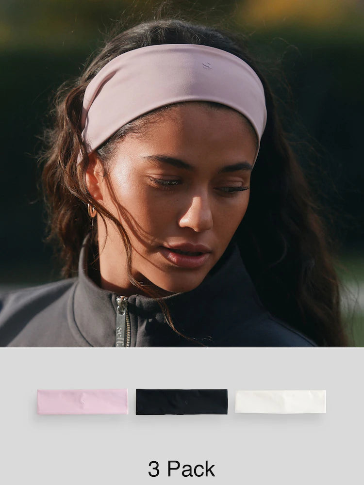 self. Black/White/Pink Headbands 3 Pack