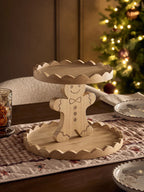 Preorder Next Uk Natural Wood Gingerbread Scallop Edge Two Tier Cake Stand