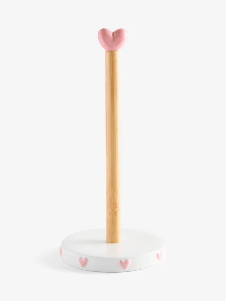 Next Uk Pink Heart Ceramic Kitchen Roll Holder