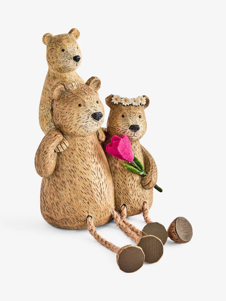 Next Uk Natural Bertie Bear Dangly Legs Family Ornament