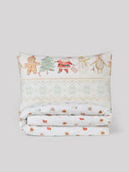 Next Uk Ecru Santa Friends Reversible Christmas Duvet Cover and Pillowcase Set