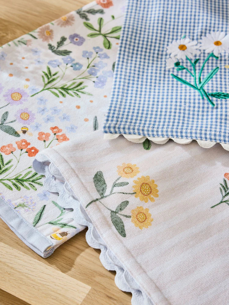 Next Uk Set of 3 Multi Maisie Floral Print Tea Towels