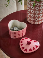 Next Uk Pink Ceramic Heart Trinket Pot (Height 8cm Diameter 9.5cm)