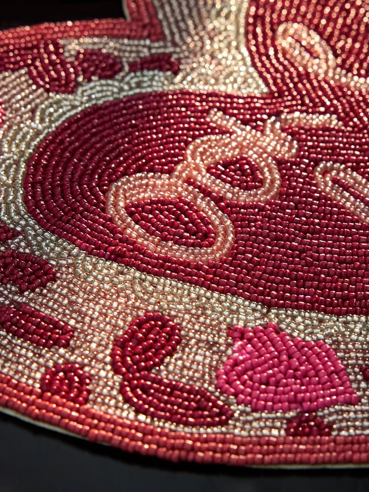 Next Uk Set of 2 Pink Beaded Heart Placemats