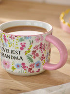 Next Uk Pink Floral Print Loveliest Grandma Mug