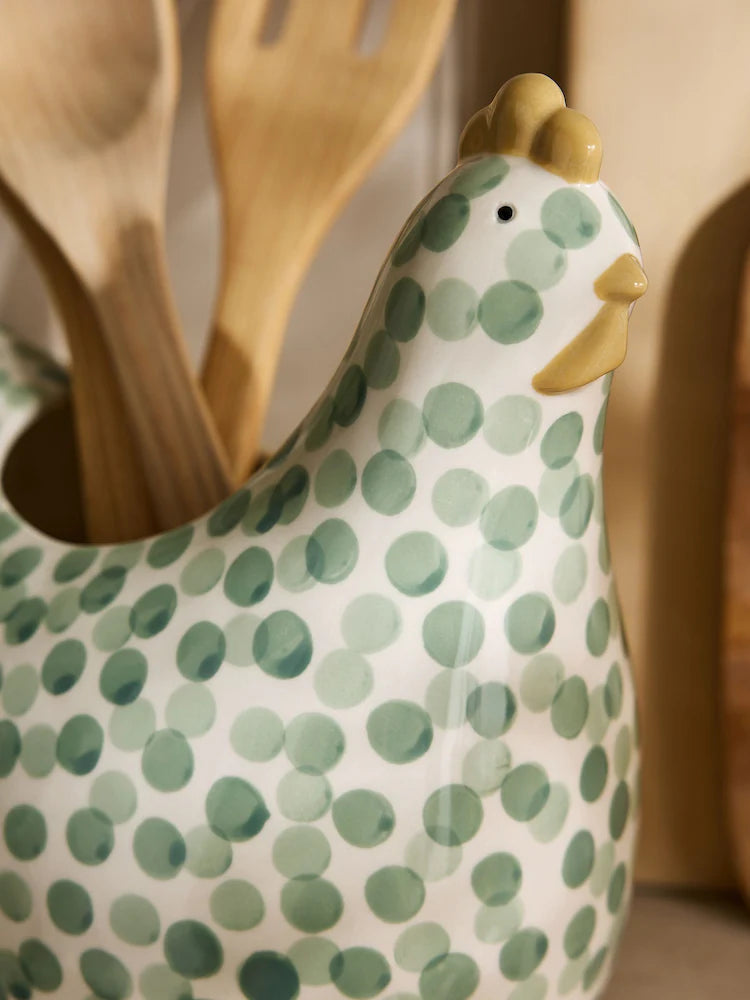 Next Sage Green Chicken Utensil Pot