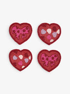 Next Uk Set of 4 Pink Beaded Heart and Bow Coasters