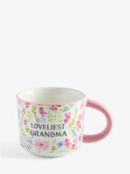 Next Uk Pink Floral Print Loveliest Grandma Mug