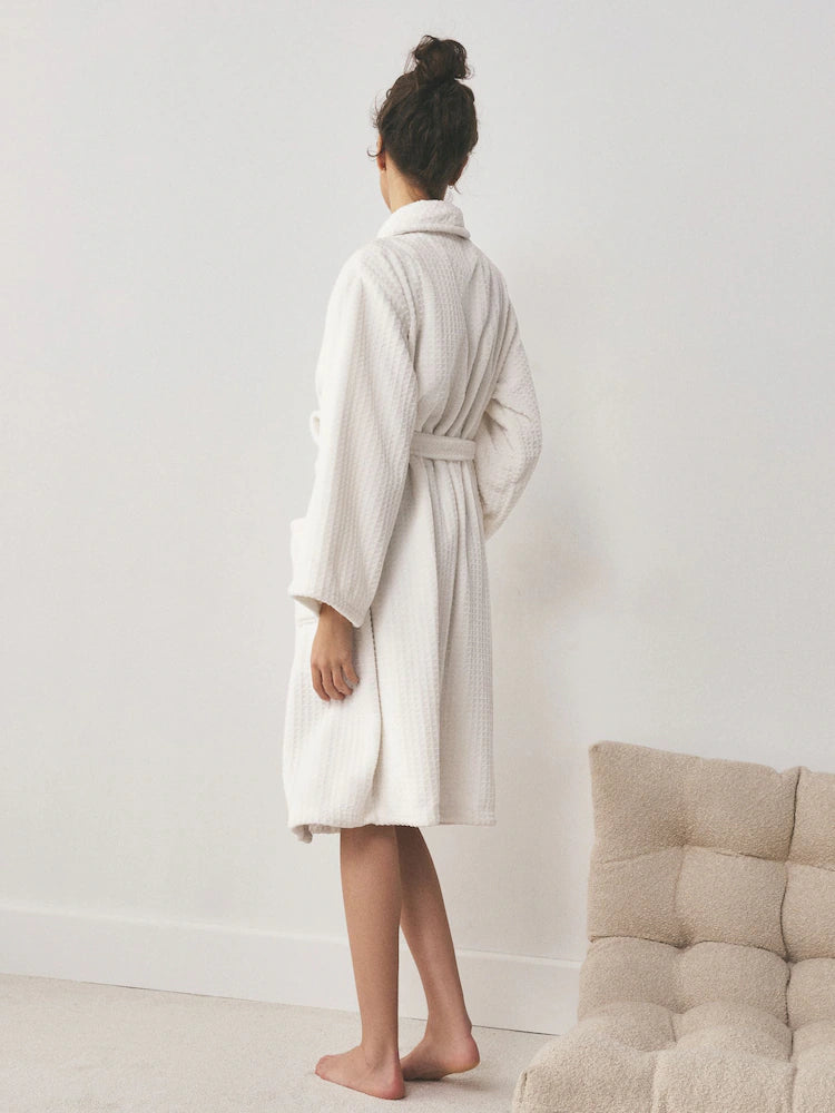 Next Uk White Waffle Cosy Robe