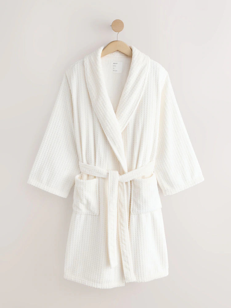 Next Uk White Waffle Cosy Robe
