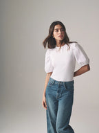 Next Uk The Set 3 Pack Puff Sleeve T-Shirts Black/White/Black and White Stripe