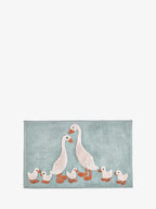 Teal Blue Goose And Friends 100% Cotton Bath Mat