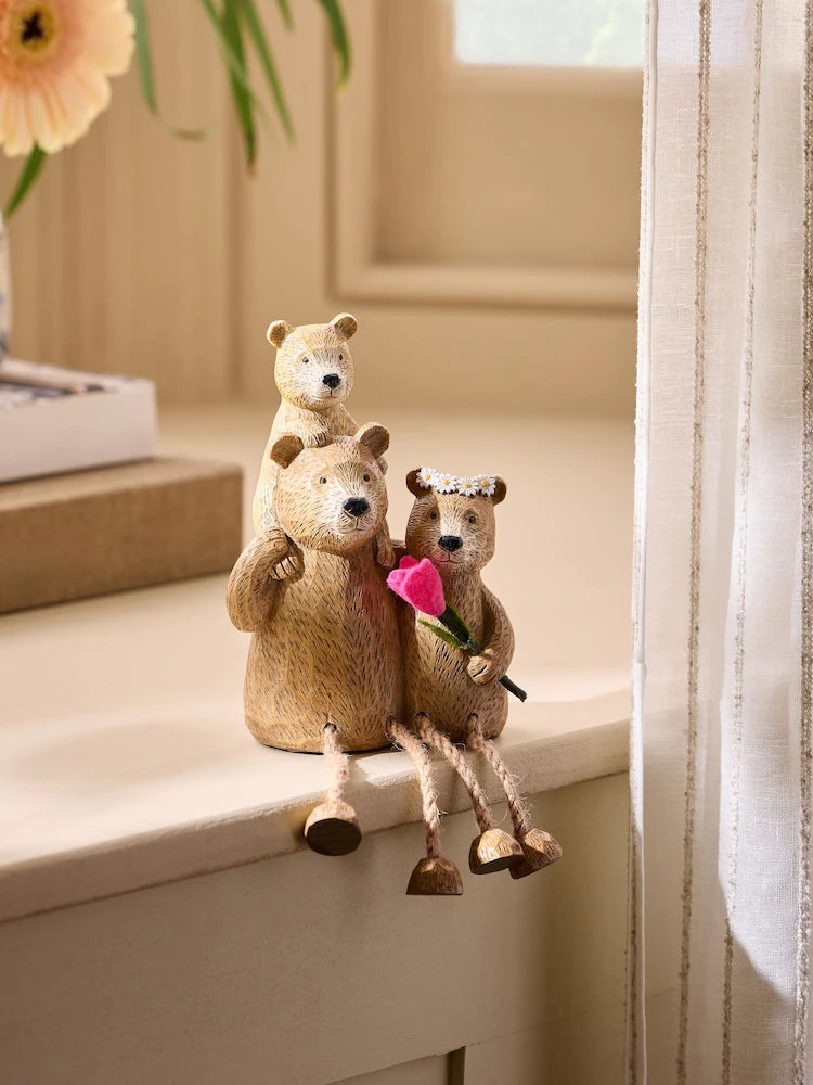 Next Uk Natural Bertie Bear Dangly Legs Family Ornament