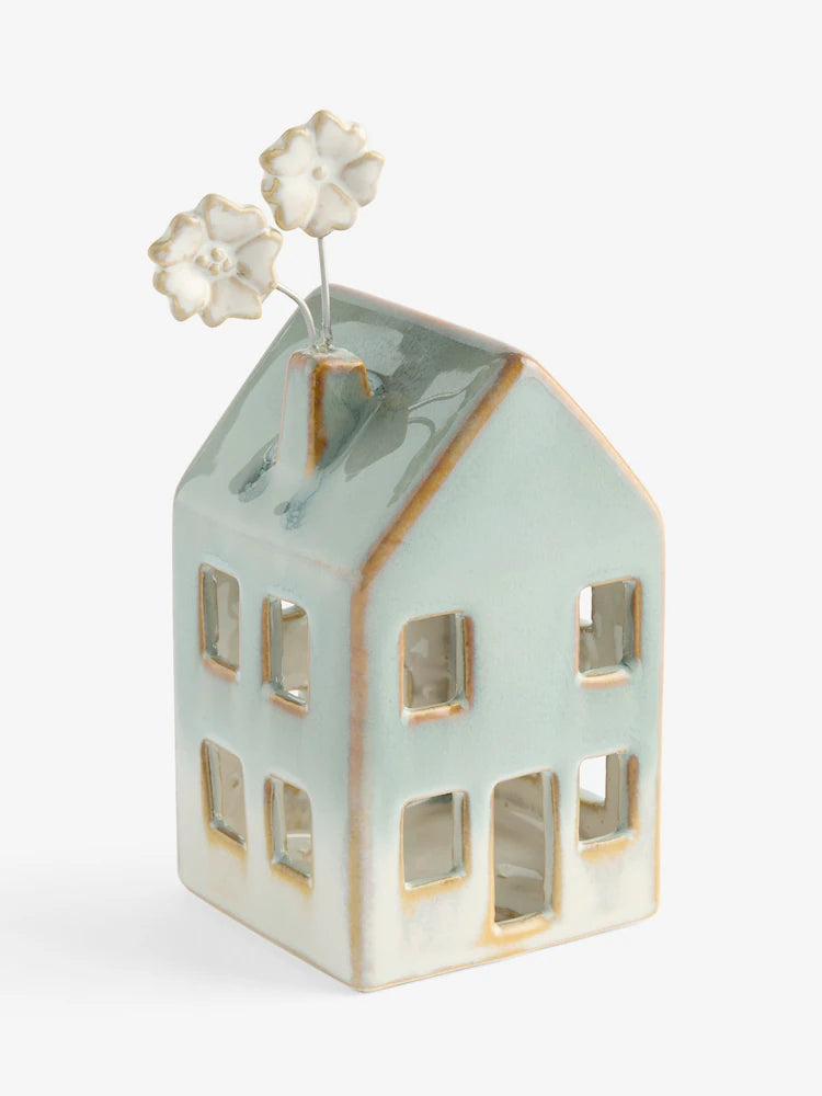 Next Uk Green Ceramic Spring House Ornament (h=15.5cm)