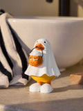 White Halloween Ghost Duck Ornament