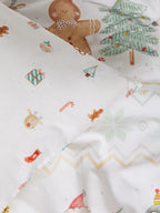 Next Uk Ecru Santa Friends Reversible Christmas Duvet Cover and Pillowcase Set