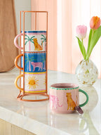 Preorder Next Uk Tropical Leopard Stacking Mugs Set of 4