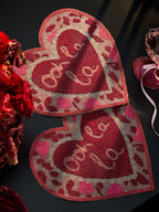 Next Uk Set of 2 Pink Beaded Heart Placemats