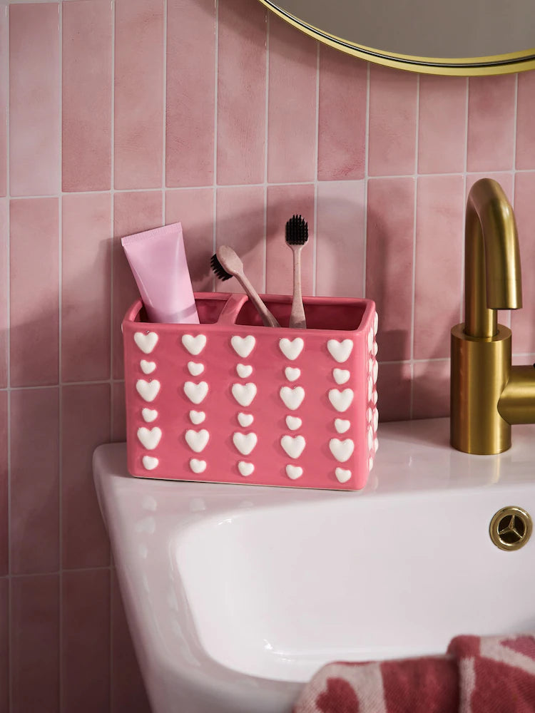 Next Uk Pink Heart Toothbrush Tidy