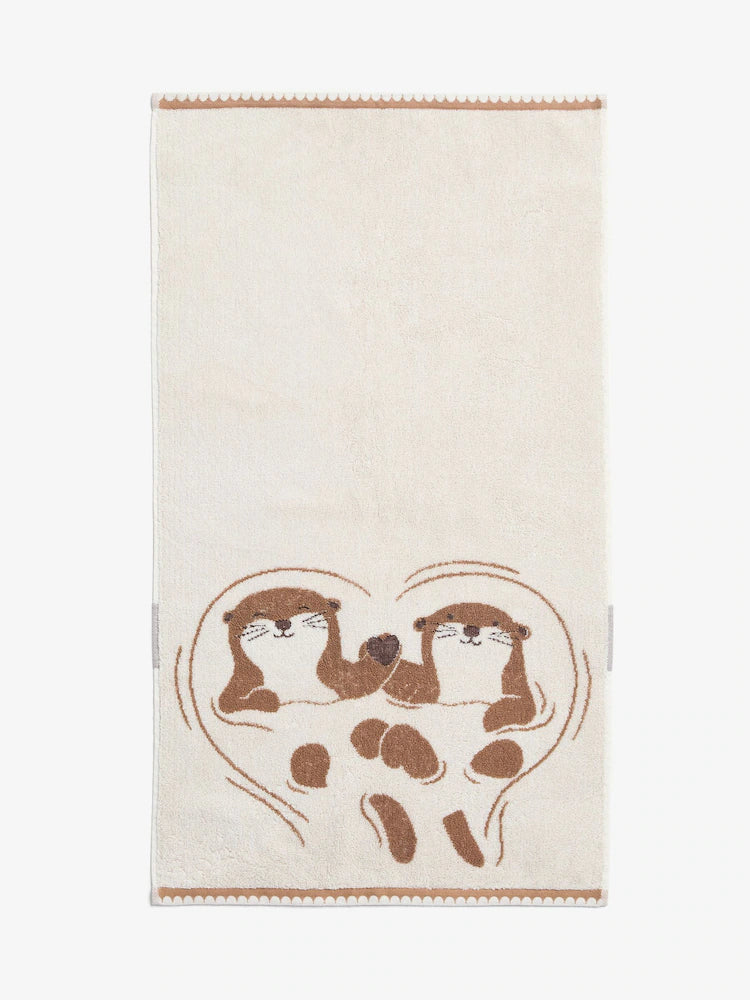 Next Uk Natural Otter Heart Towel
