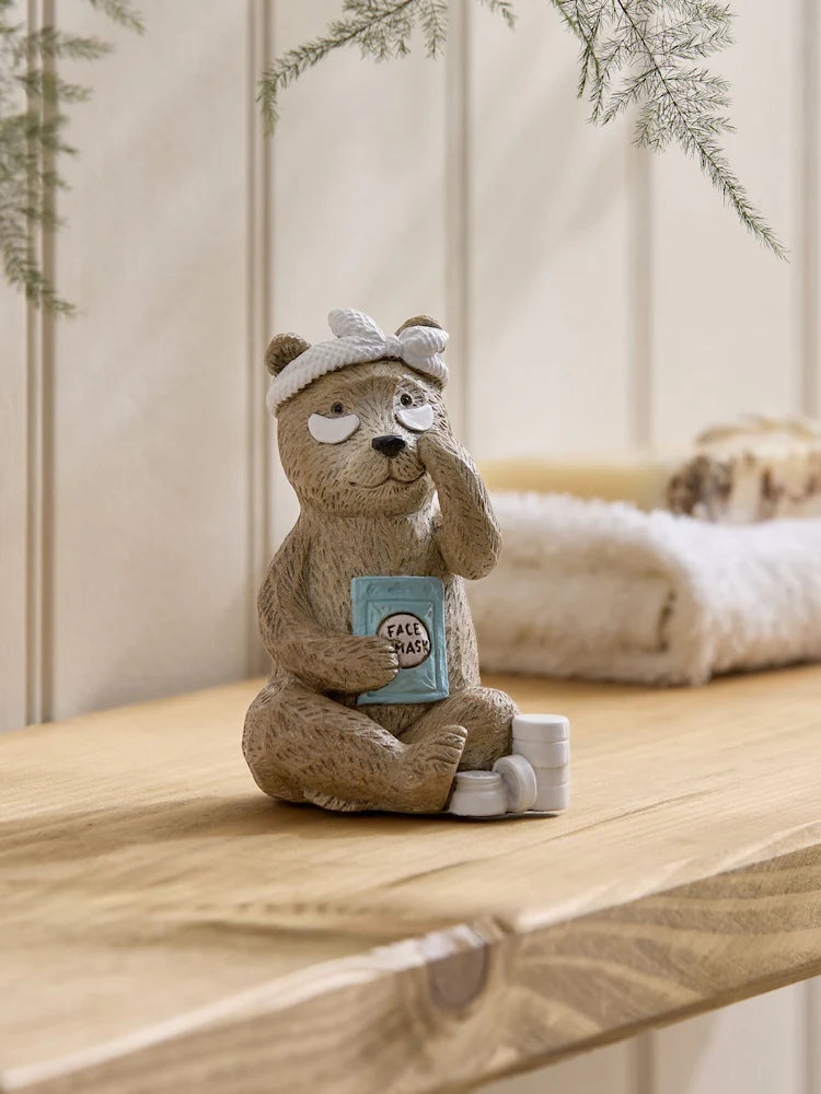 Natural Bertie Bear Bathroom Ornament