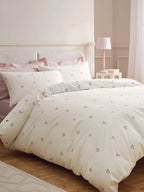 Next Uk Red/Black Heart Bows Reversible Duvet Cover and Pillowcase Set