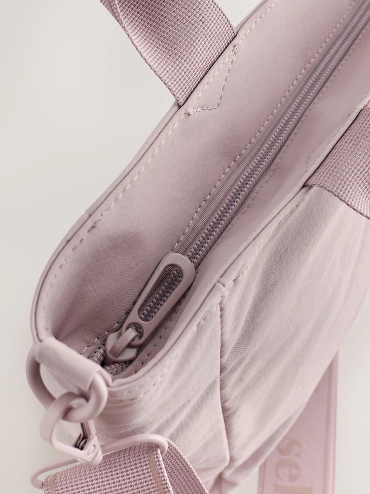 self. Grey Nylon Lunch Bag